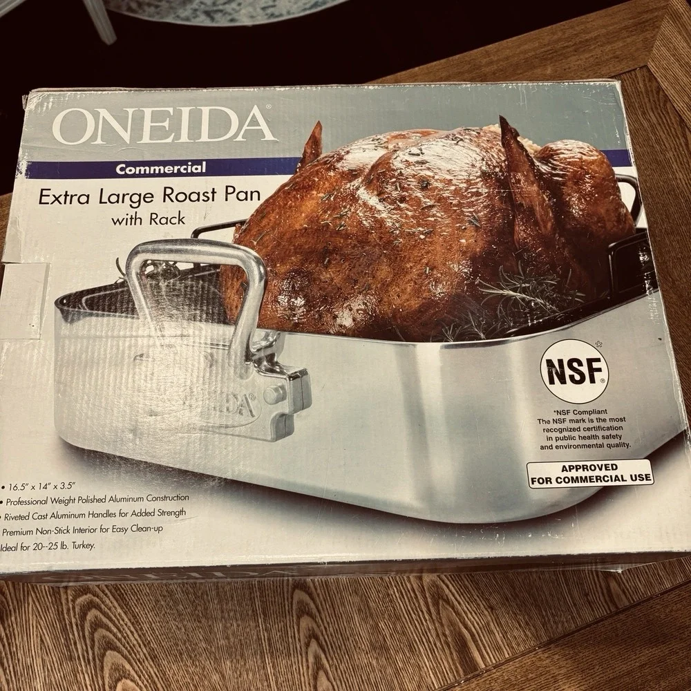 Oneida Ex Large Roast Pan W/ Rack NSF  Professional 20-25lb Turkey